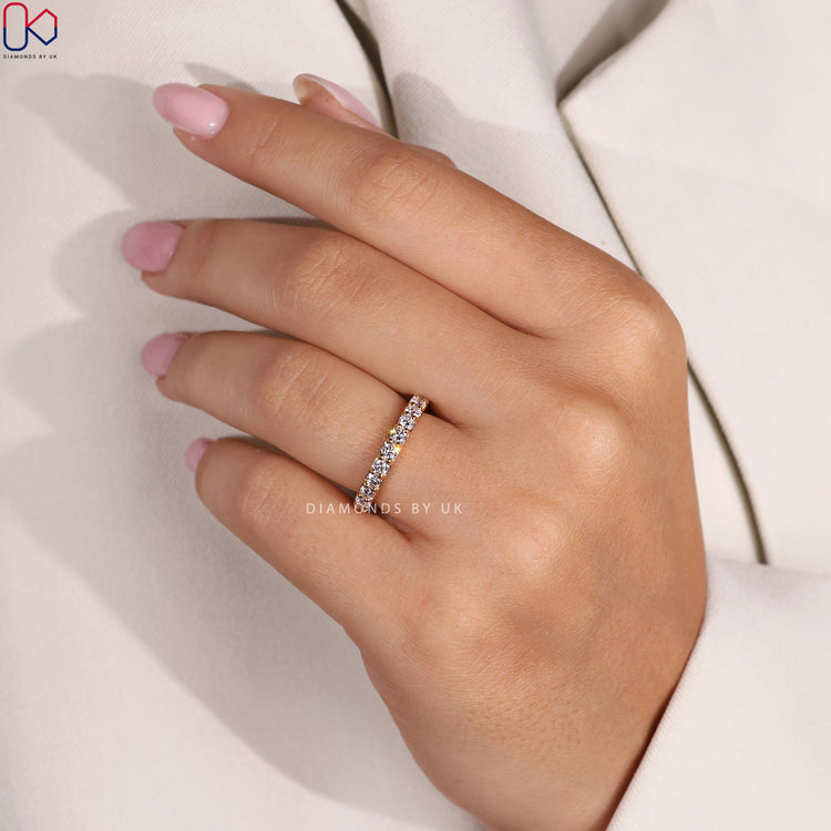 Lab Grown Diamond wedding band for ethical luxury.
