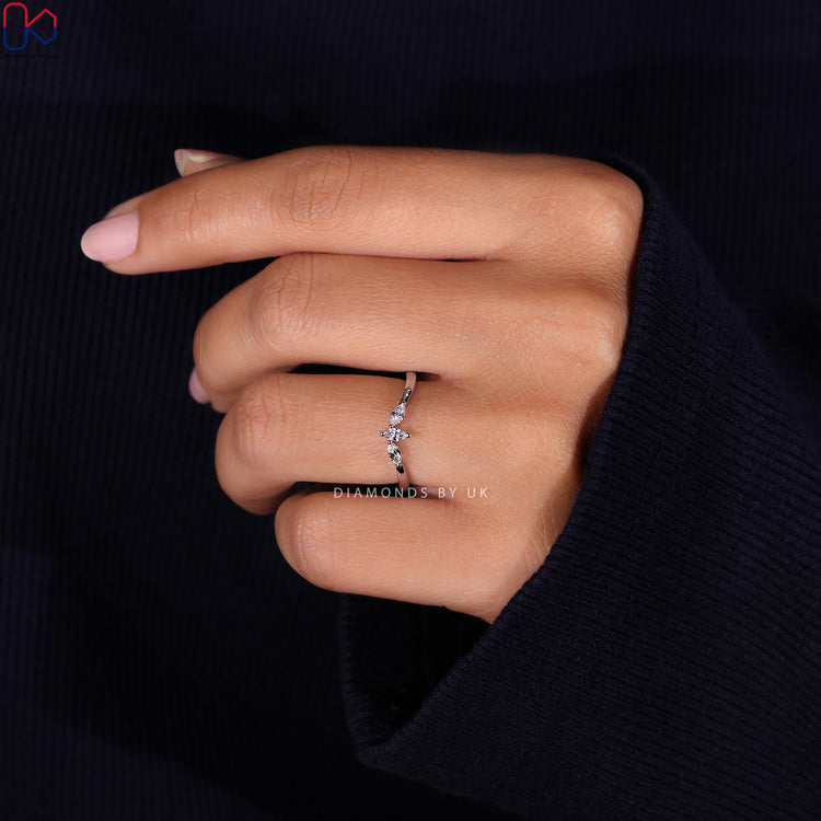 Unique handmade jewellery featuring lab grown diamonds in a custom design.
