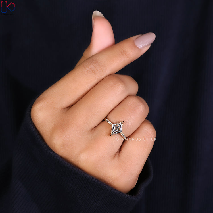 Lab grown diamond ring with ethical sourcing.
