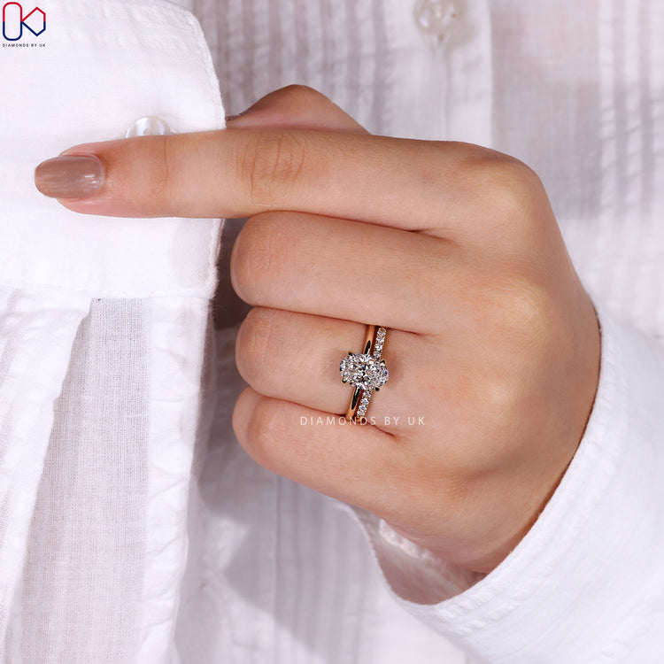 Solitaire ring featuring a stunning lab-grown diamond.
