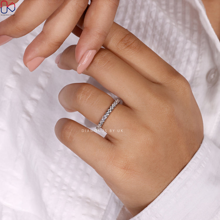 Lab Grown Diamond wedding band with eco-friendly brilliance.
