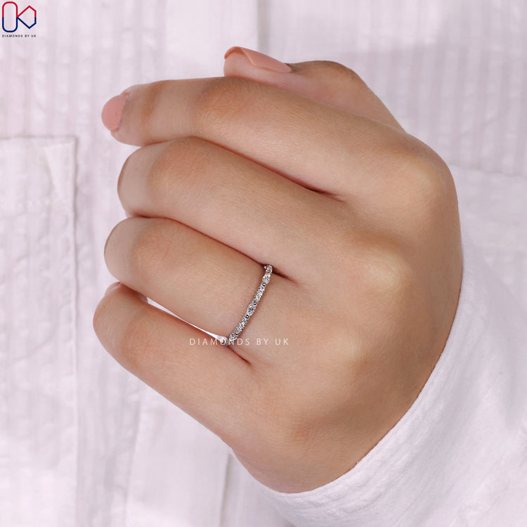 Stunning white gold diamond wedding band for all occasions.
