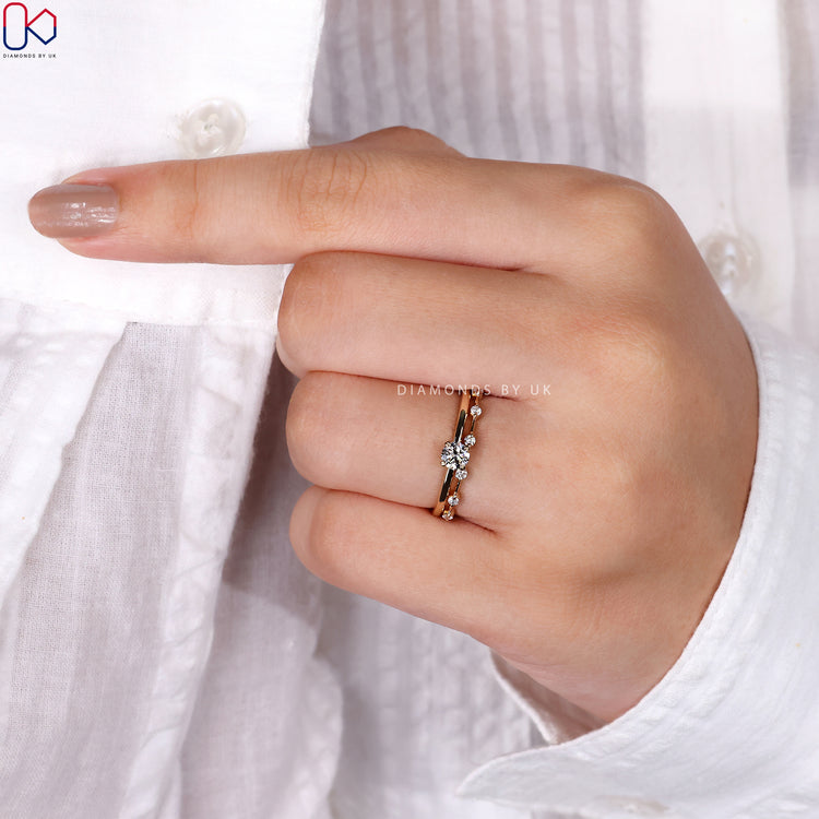 DiamondsbyUK bridal set featuring IGI-certified diamonds.