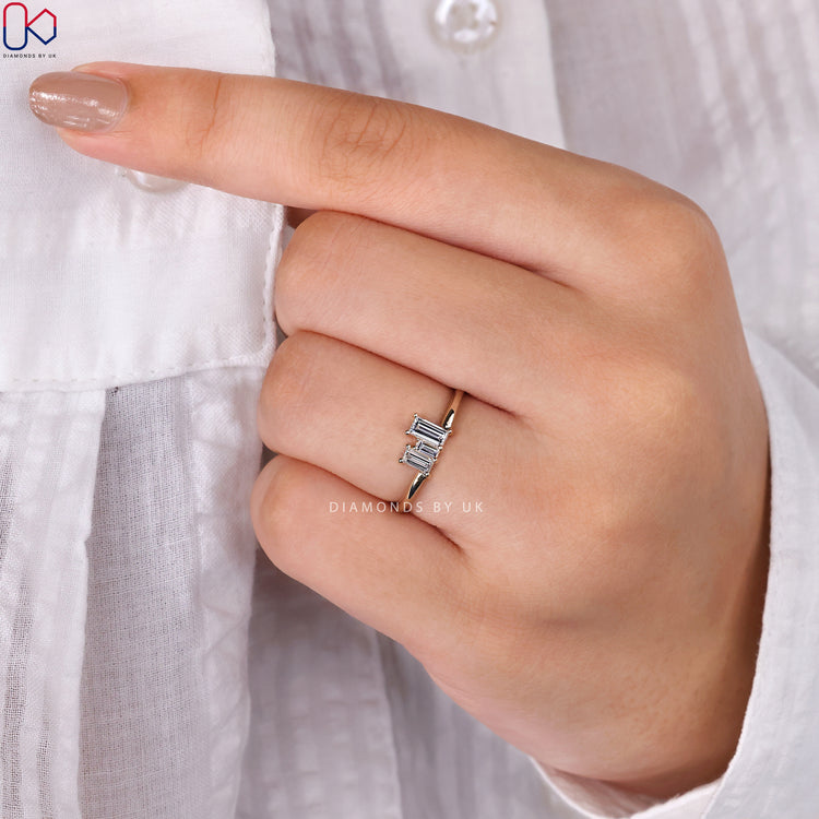 Handmade diamond ring with a custom design.
