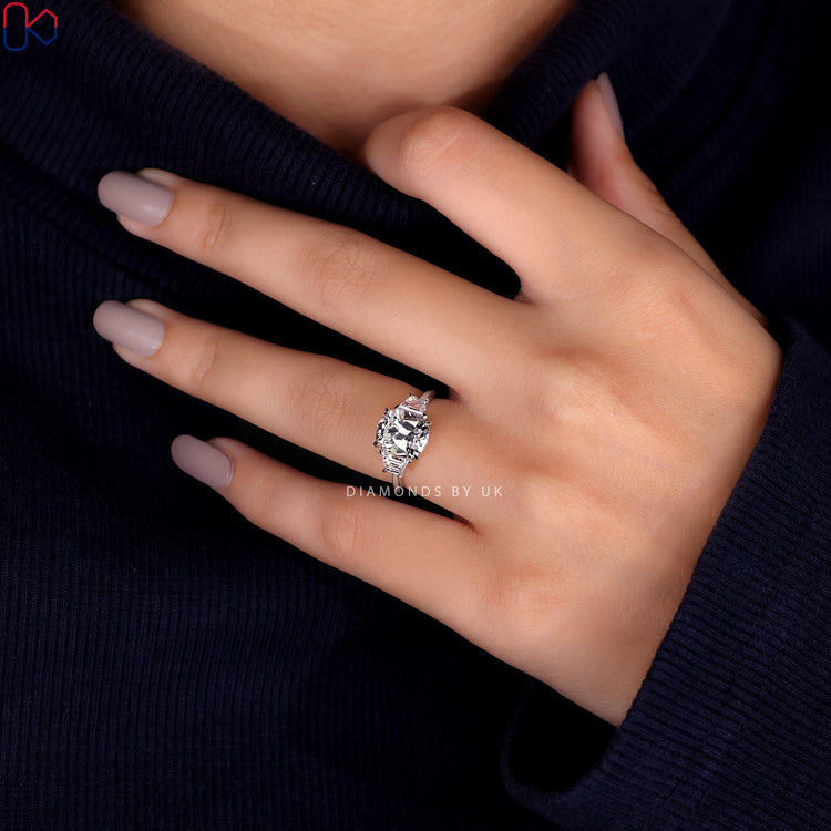 Diamondsbyuk Engagement Ring with radiant diamonds.