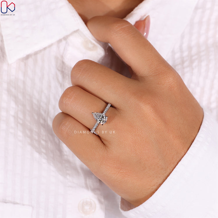 Engagement Ring UK with Elegant Pave Setting
