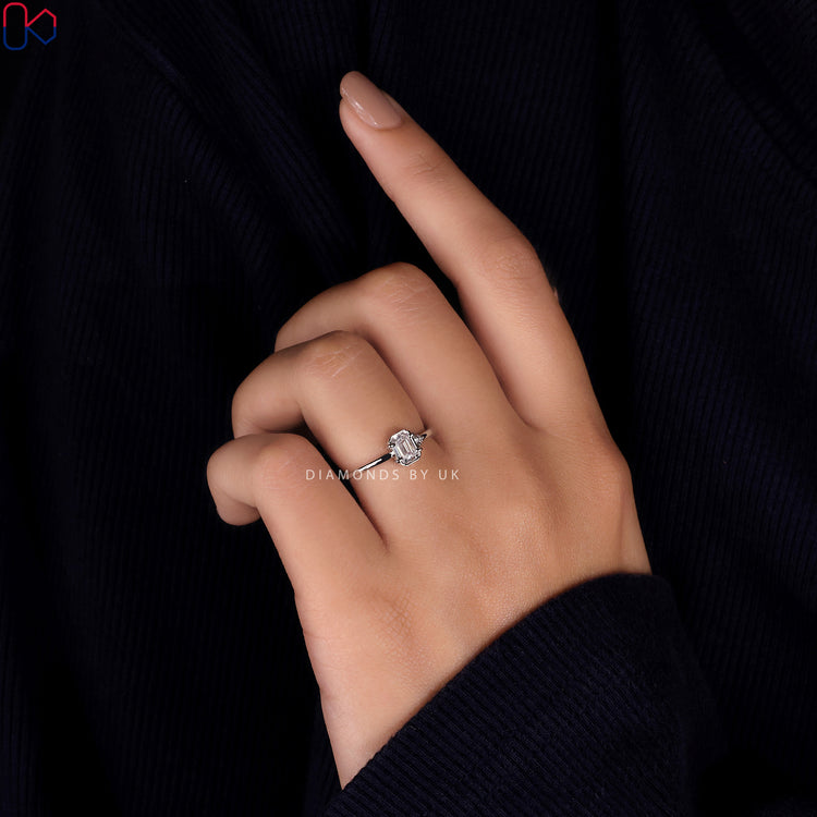 Handmade jewellery featuring two diamonds in a beautiful setting.