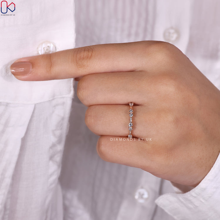 IGI certified round diamond band with exceptional quality and sparkle.
