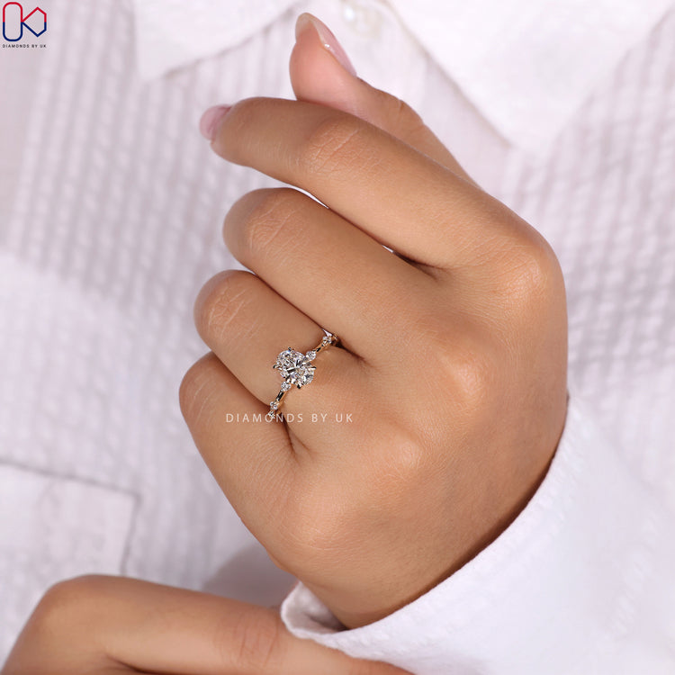 Pear and round cut ring for a unique style.
