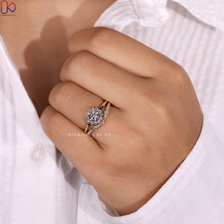 IGI certified lab grown diamond in a stunning bridal set.