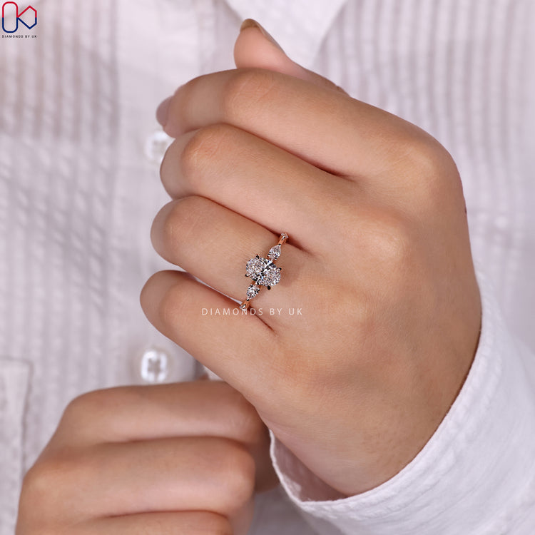 Prong setting ring showcasing maximum sparkle.
