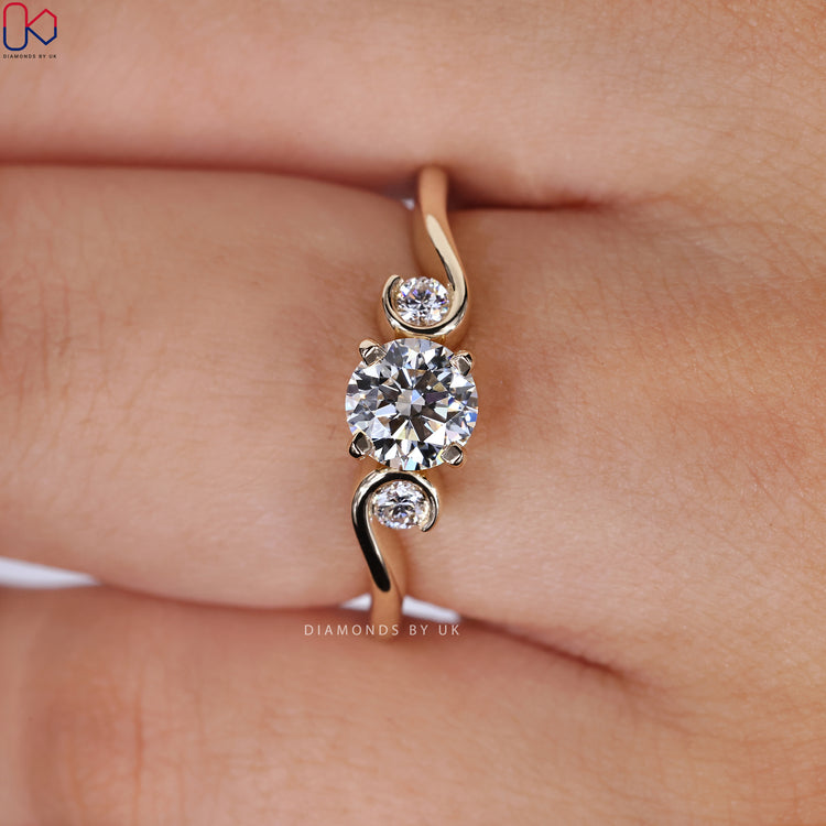 Lab-grown diamond ring with stunning clarity.
