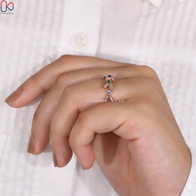 Half eternity wedding band with diamonds halfway around for comfort and timeless style.