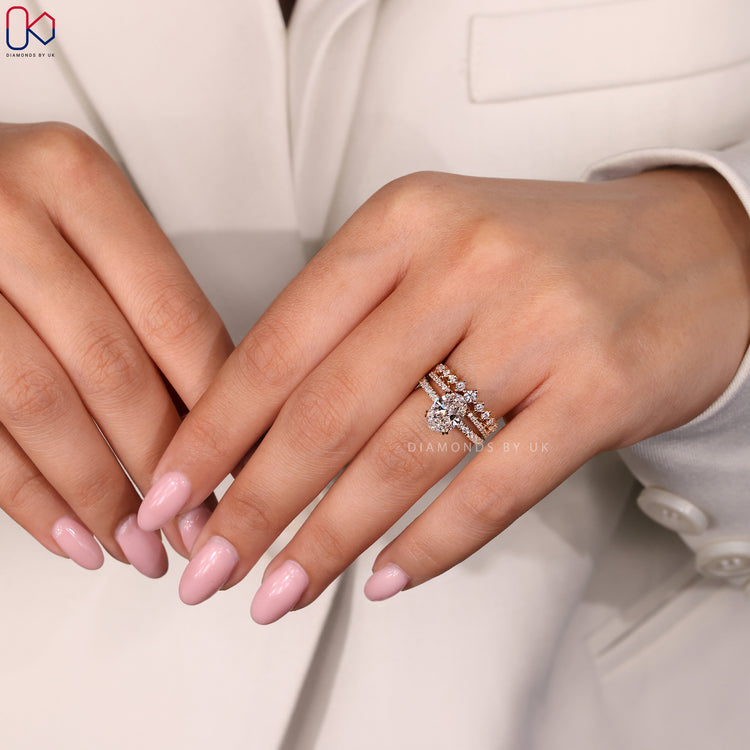 Round diamond pave band ring featuring small diamonds along the band.
