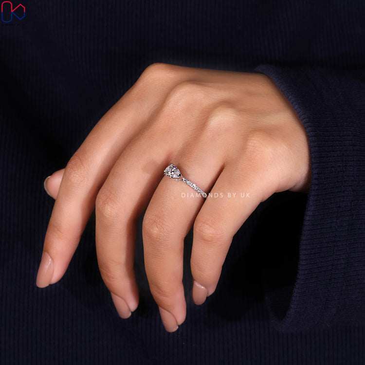 Handmade jewellery featuring white gold and pave setting.
