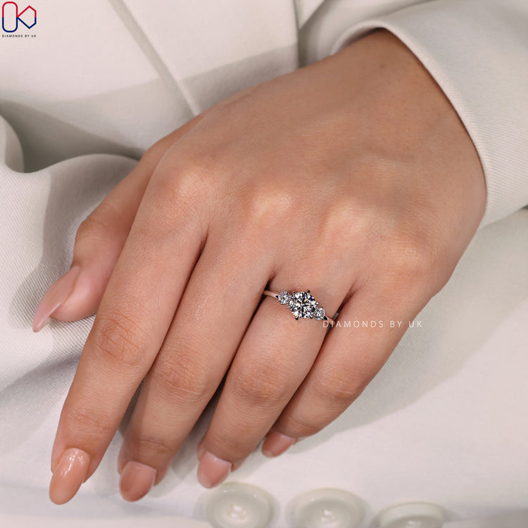 Buy Three Stone Diamond Ring – Diamondsbyuk.
