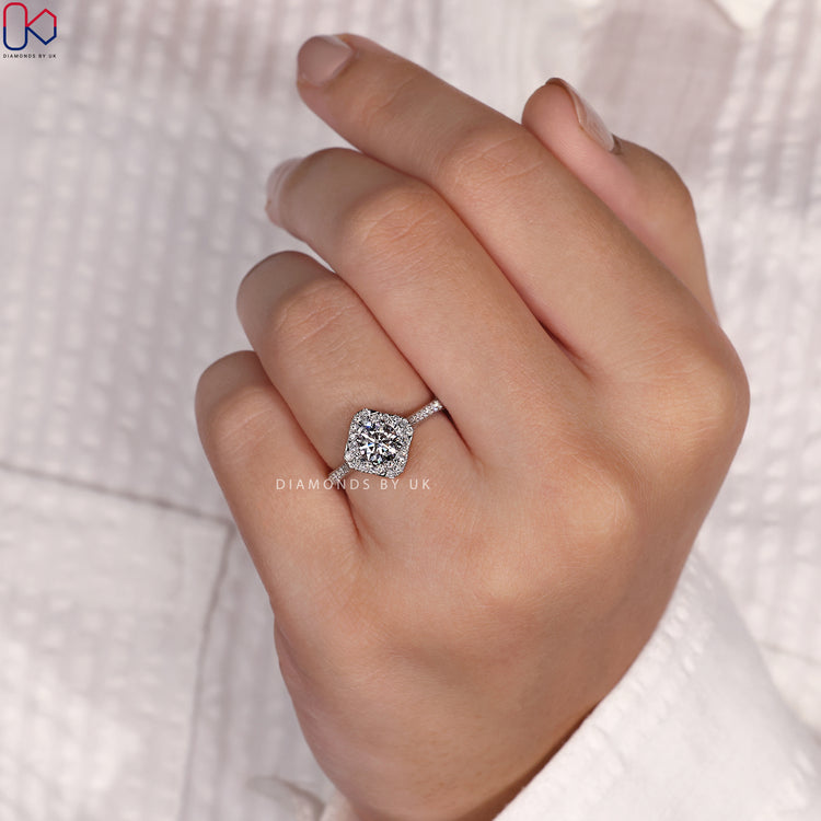 Pave Setting Ring with dazzling diamond brilliance.
