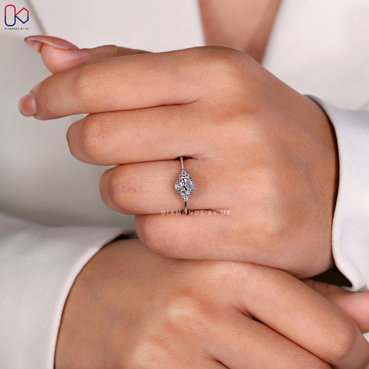 White gold engagement ring featuring a beautiful Oval Diamond Engagement Ring design.
