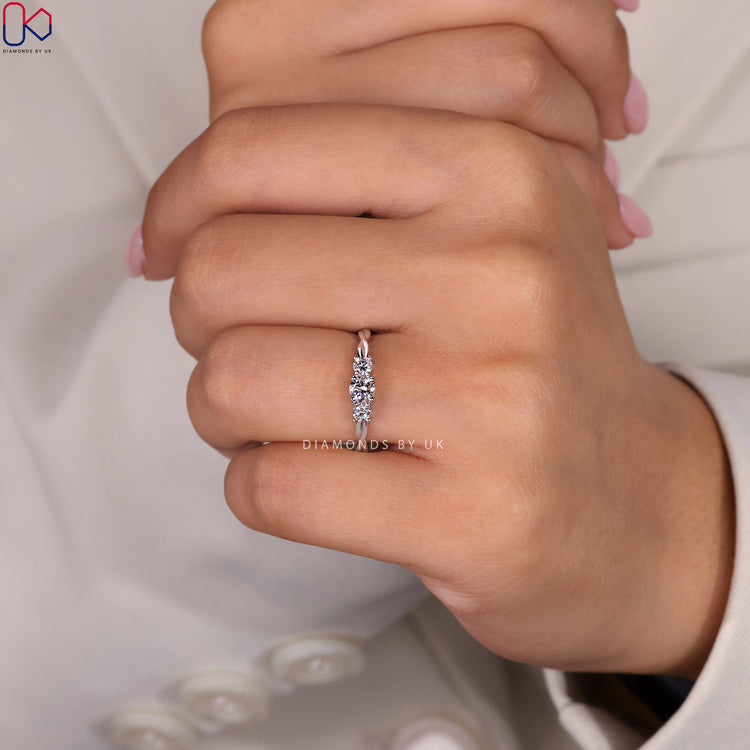 Twisted band engagement ring with a unique design.
