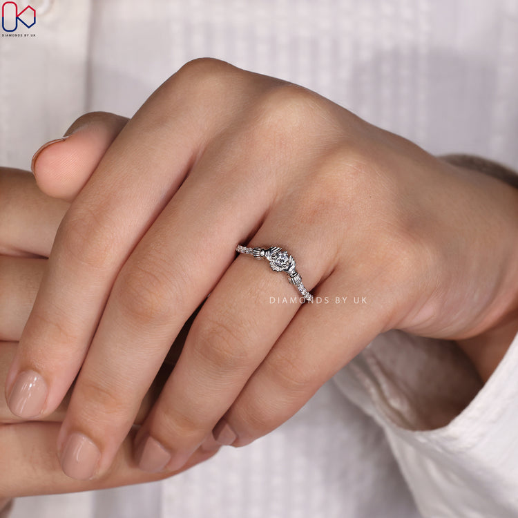 White gold ring crafted for timeless elegance.
