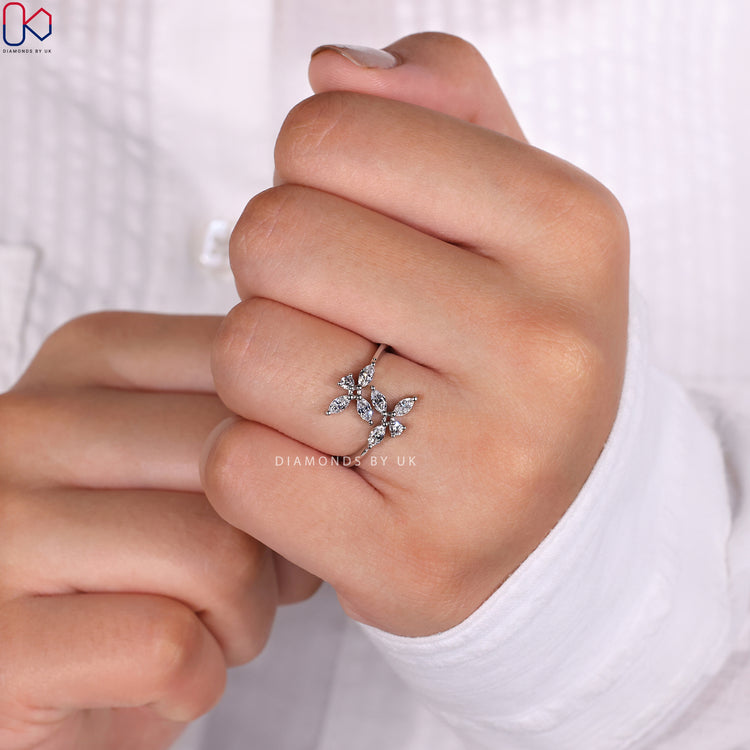 Diamondsbyuk Engagement Ring with Nature Inspired Design.
