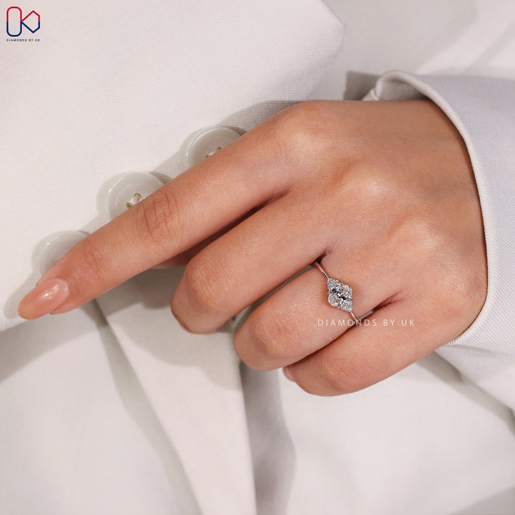 Lab Grown Diamond featured in a gorgeous Oval Diamond Engagement Ring for eco-conscious luxury.

