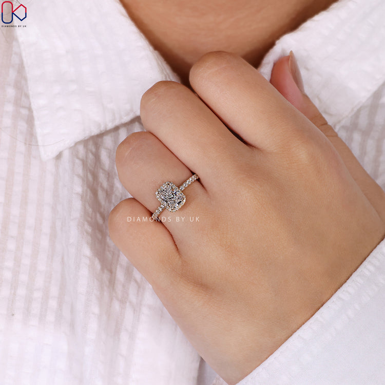 Lab Grown Diamond Ring with handmade ring.
