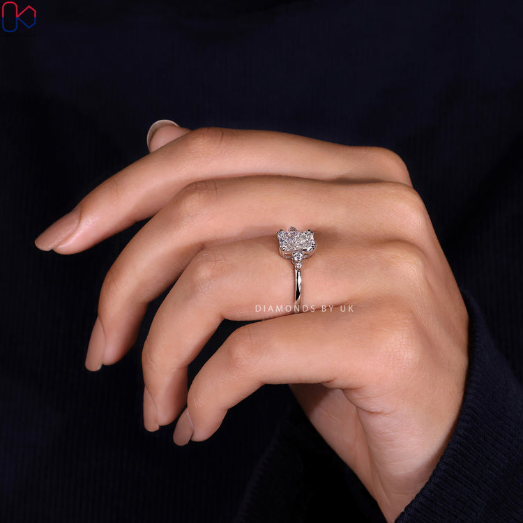 Radiant Cut Diamond Ring with a stunning 5 stone diamond ring design.
