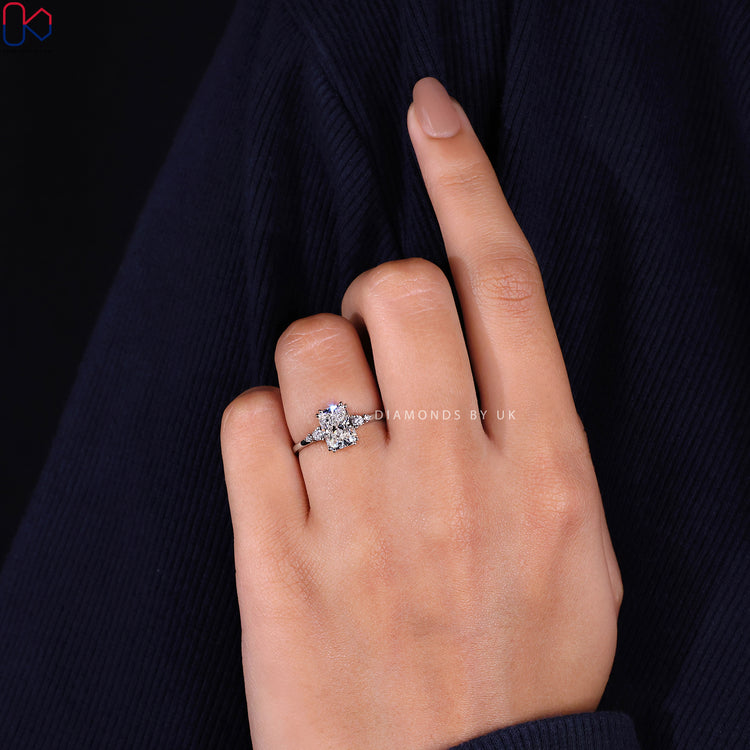 Round cut diamond set in a beautifully crafted white gold ring.