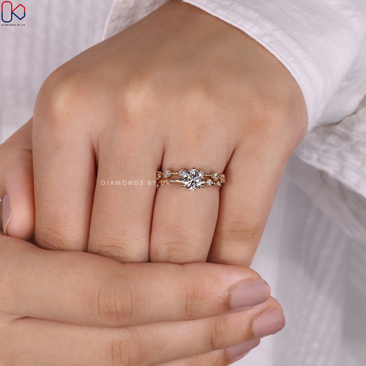 Elegant round diamond engagement ring for a timeless look.
