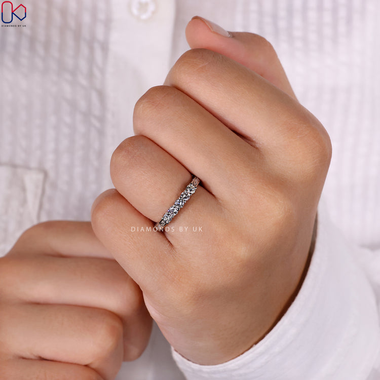 Lab Grown Diamond wedding band for sustainable and ethical brilliance.