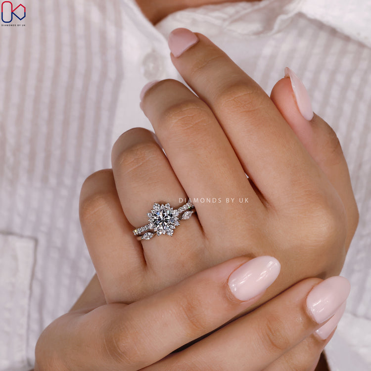 Bridal wedding ring sets UK crafted with IGI certified diamonds.
