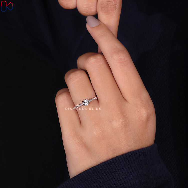 Pave Setting Ring featuring sparkling diamonds.
