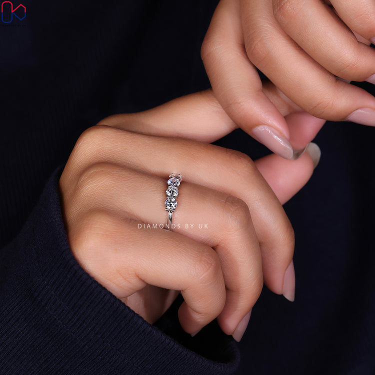 White gold wedding band with IGI certified diamonds for unmatched beauty and quality.
