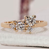 Gold cluster ring with round cut lab grown diamonds.
