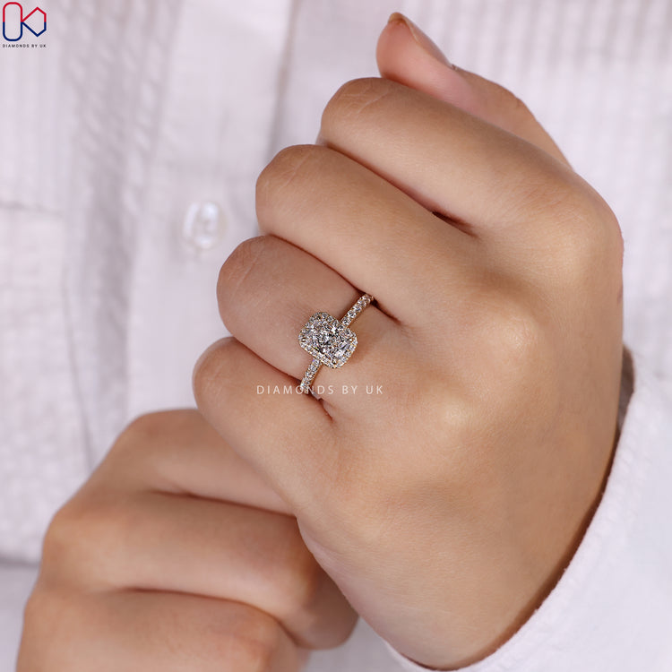 Diamondsbyuk engagement ring with radiant cut engagement ring.
