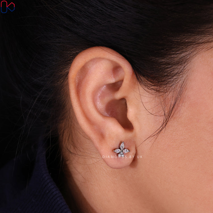 Secure screw back stud earrings for comfort and style.

