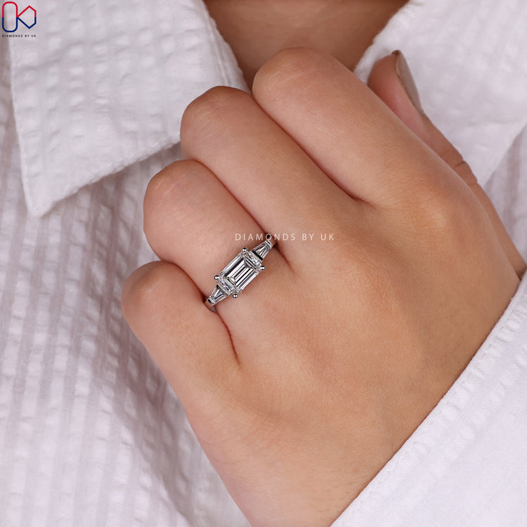 Elegant emerald cut diamond ring.
