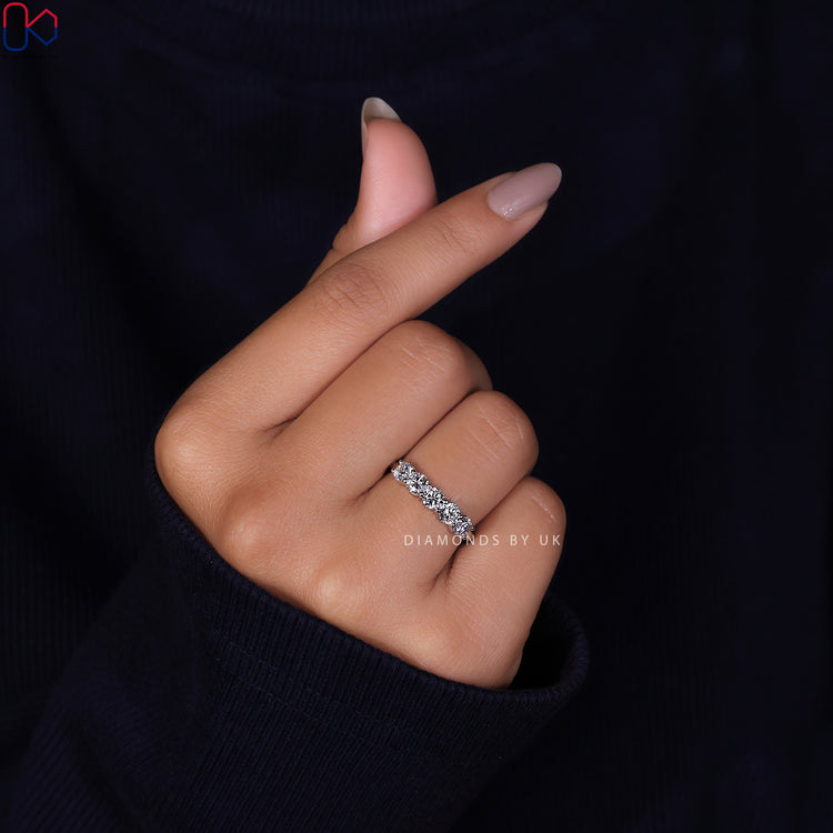 5 Stone Diamond Wedding Band in yellow gold for a modern yet timeless appeal.