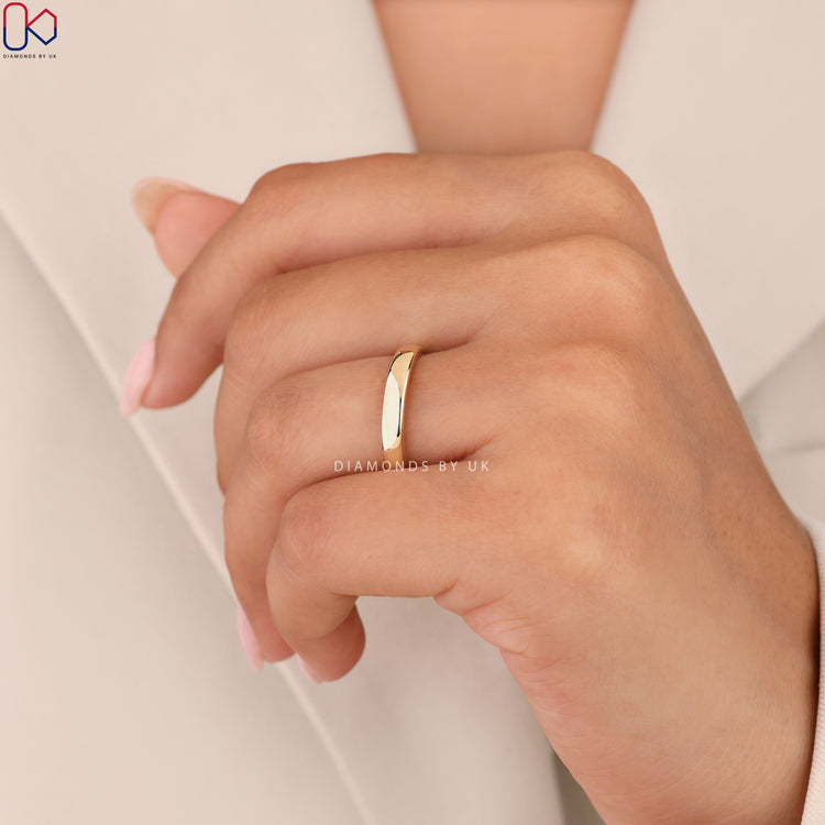 Handmade band in a simple wedding band shape.
