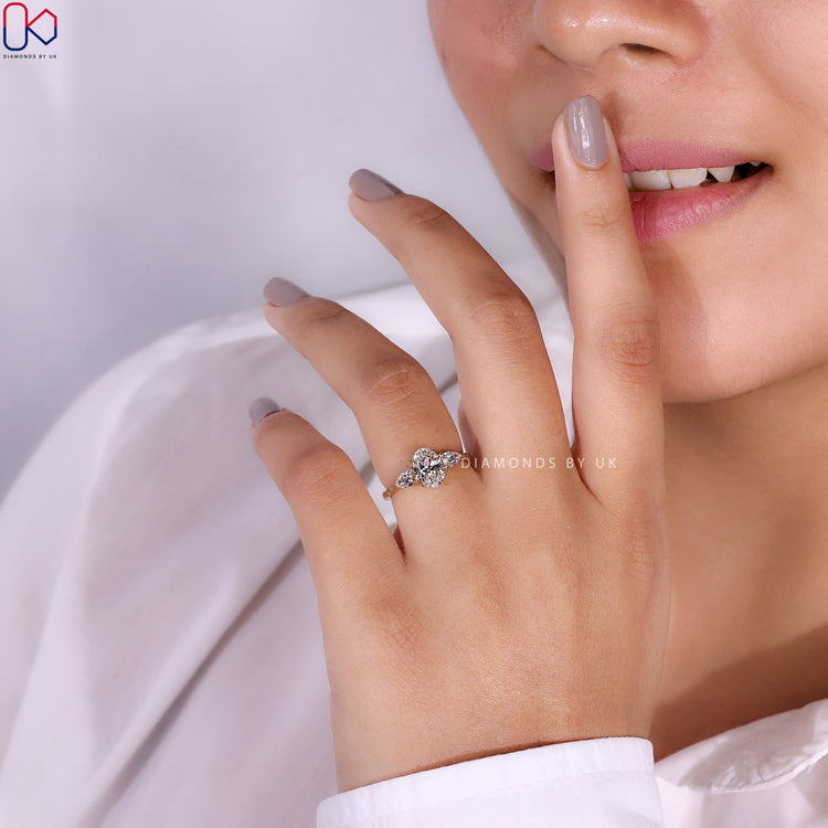 Diamond engagement ring designed for beauty and durability.
