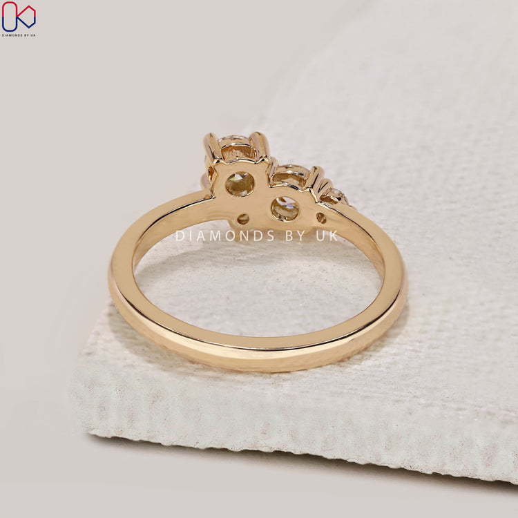 Lab grown diamond ring with cluster setting.
