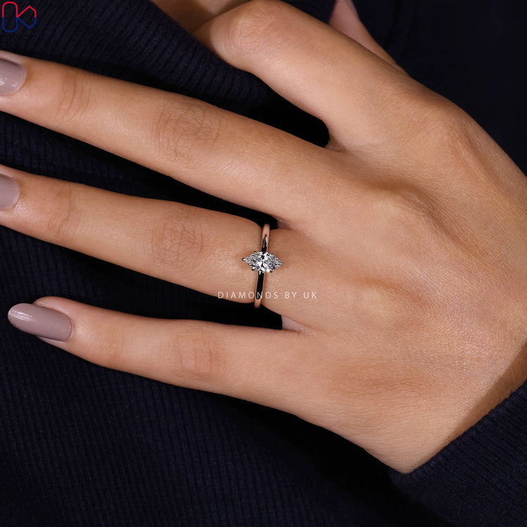 Diamond engagement ring and handmade ring.
