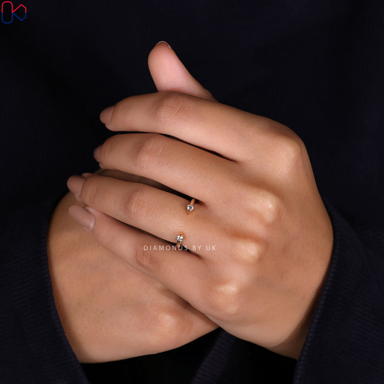 Open Wedding Band in a modern style with ethically sourced, sparkling diamonds.