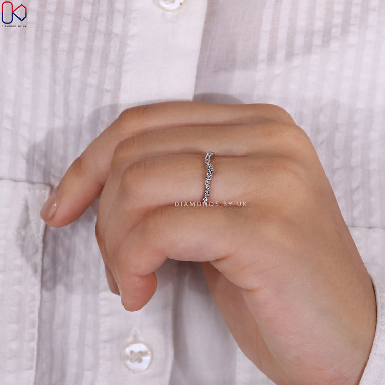 Stunning white gold diamond wedding band for classic style.
