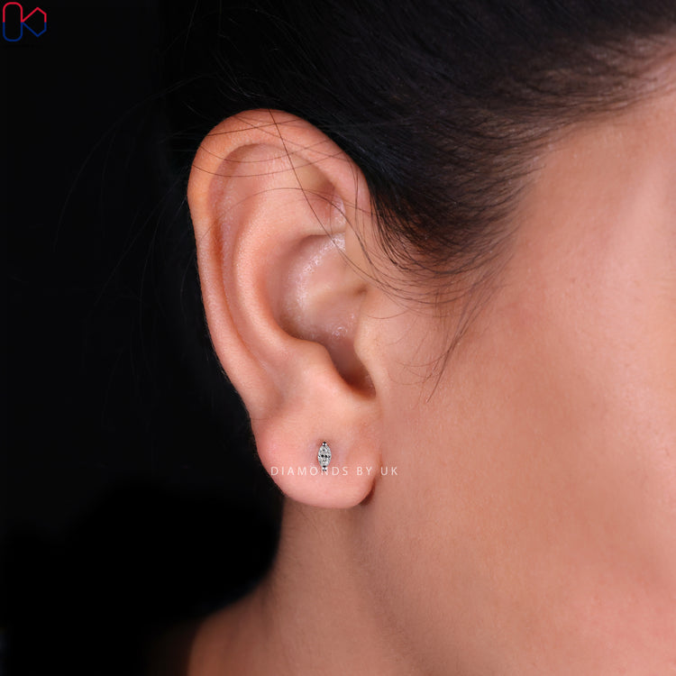 Classic marquise stud earrings that add a touch of sophistication to any outfit.
