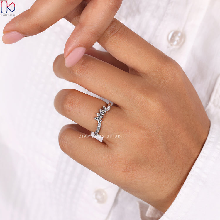 Lab Grown Diamond Tiara wedding band offering a sustainable yet elegant choice.
