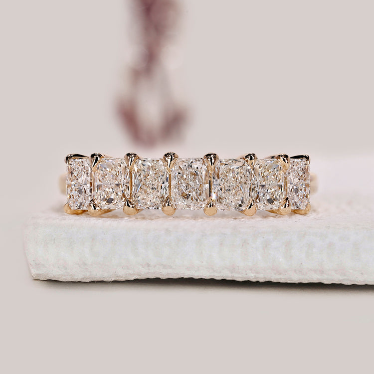 Radiant Diamond Wedding Band In Half Eternity Style