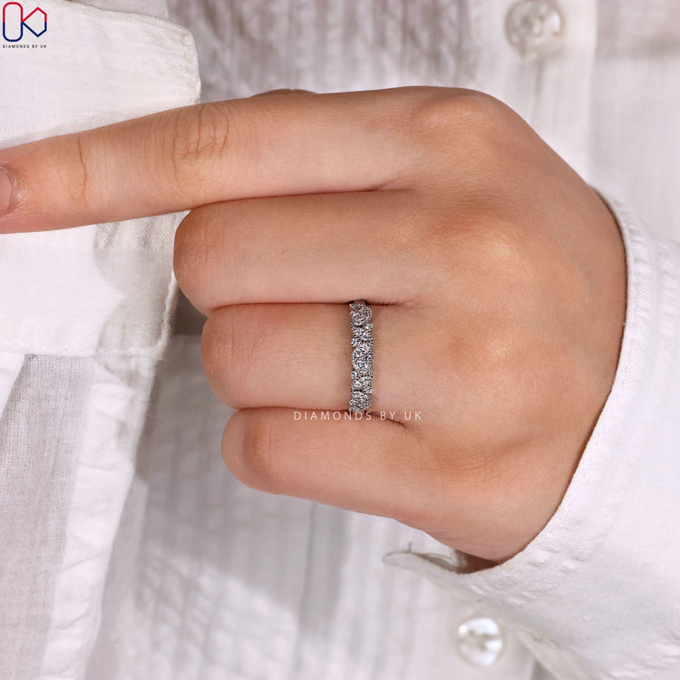 Lab grown diamond band with marquise shape design.