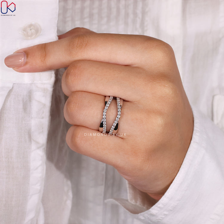Round lab grown diamond enhancer wedding band.